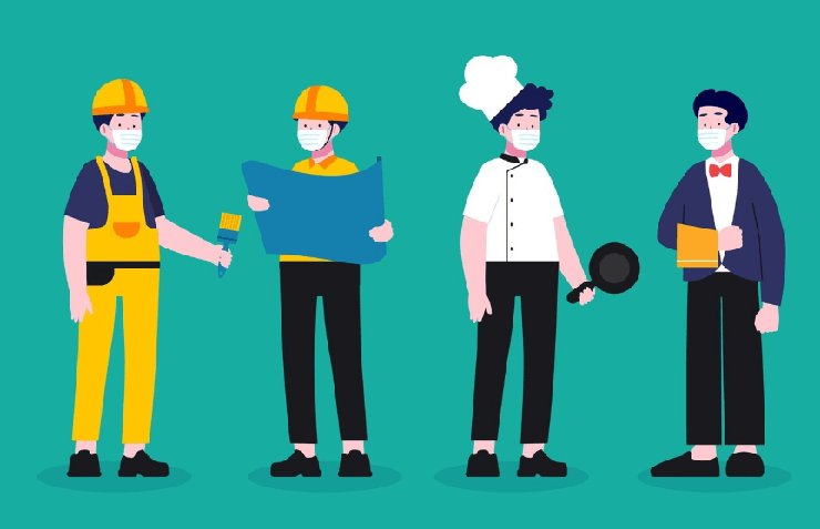 다양한직업의 일러스트