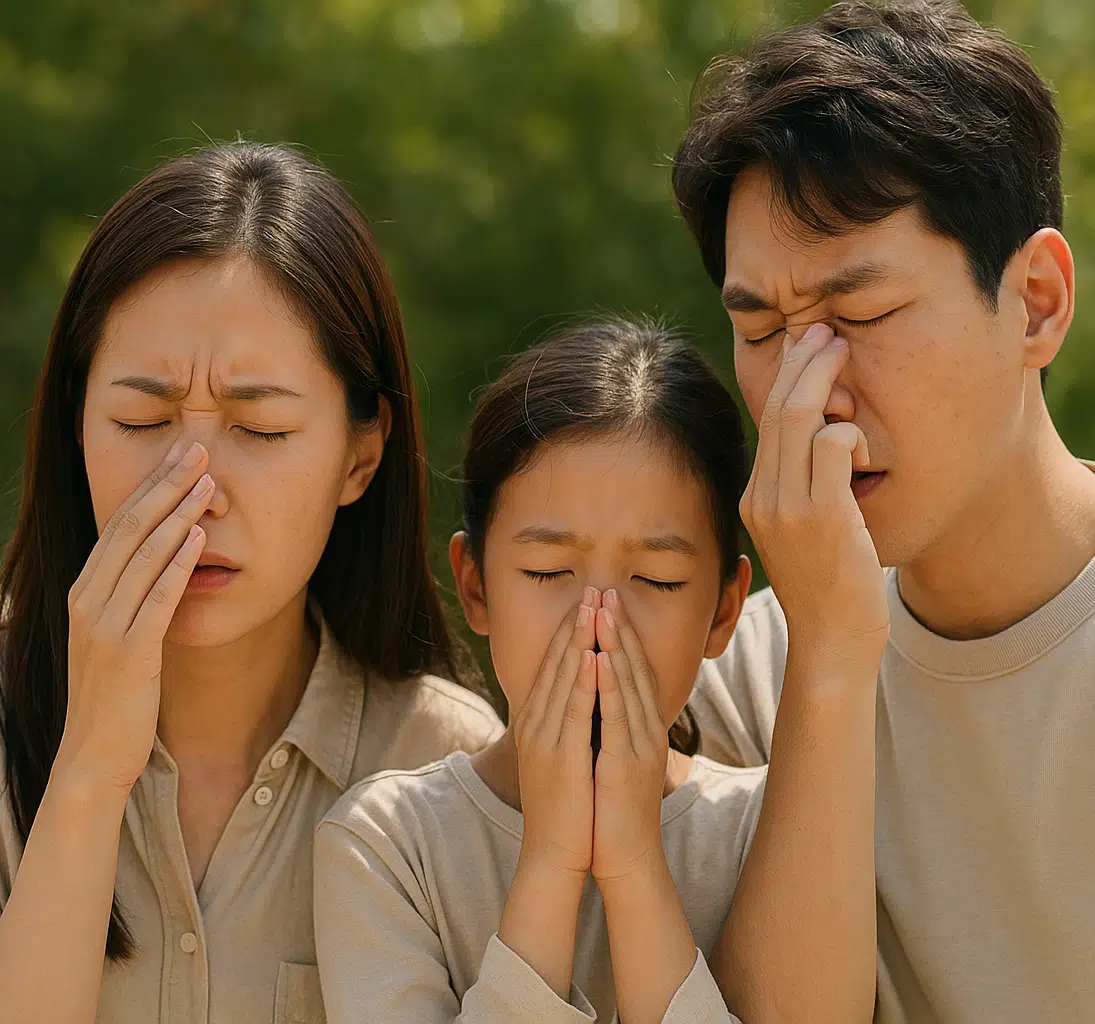 알러지 반응을 겪는 가족