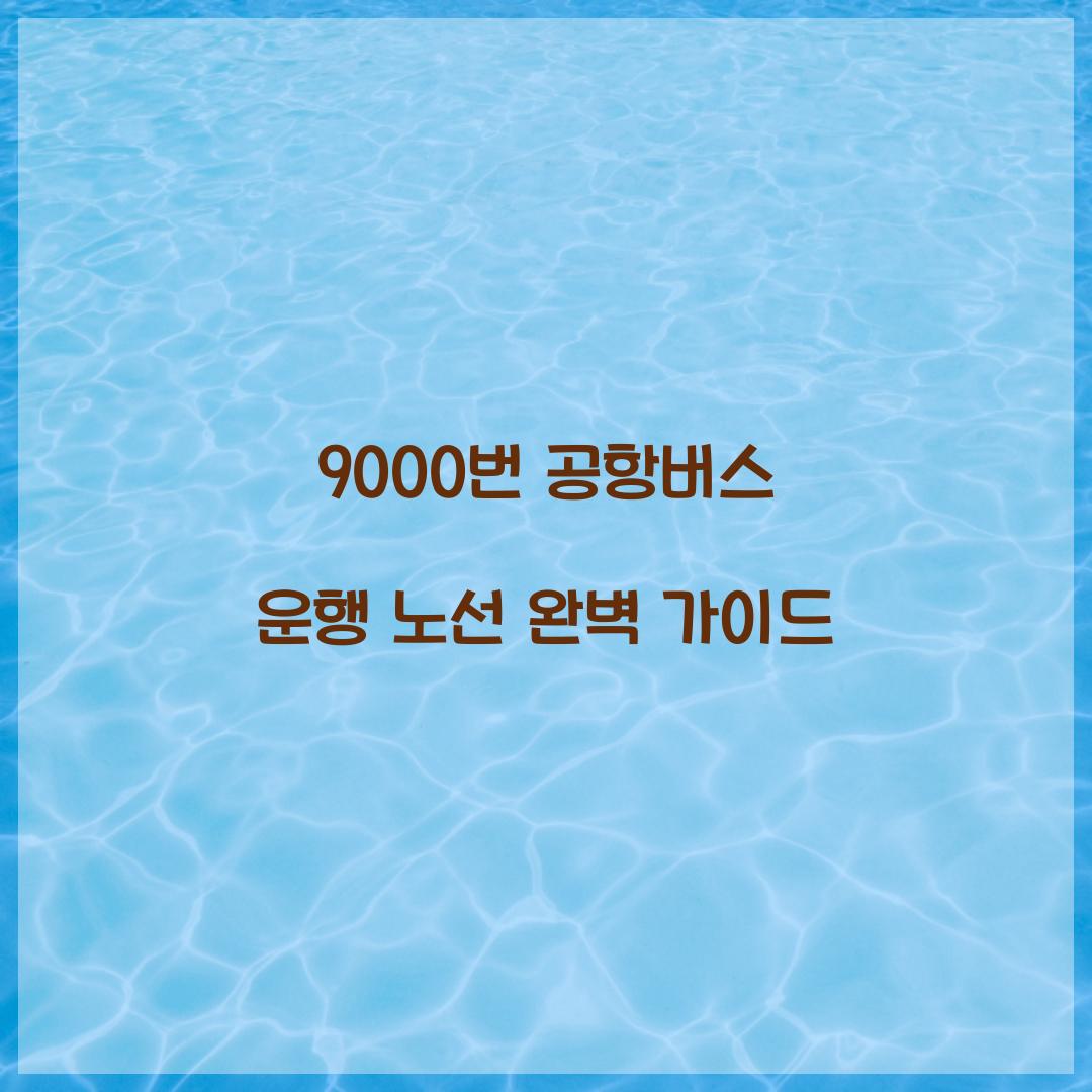 9000번 공항버스 운행 노선