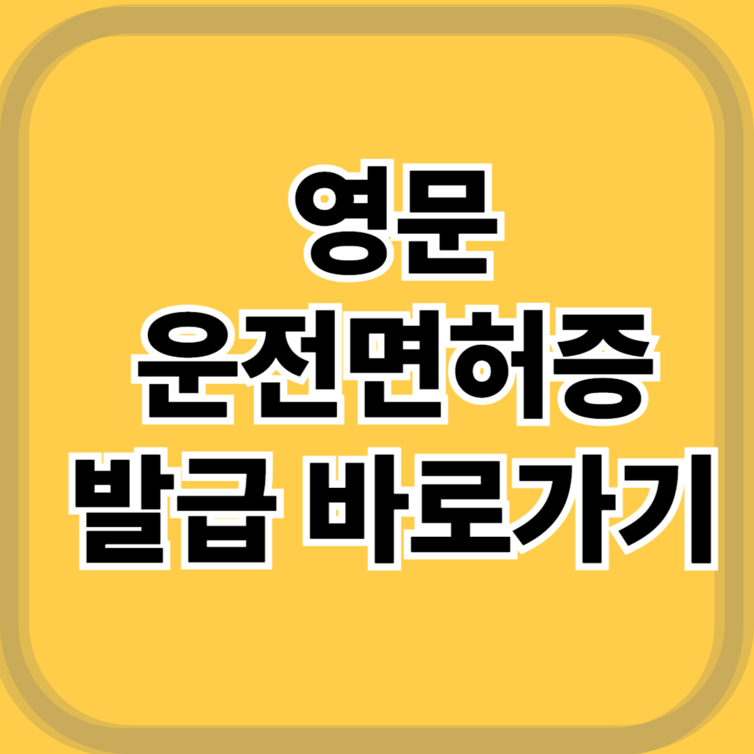 2025 영문면허증 당일발급 꿀팁 공개
