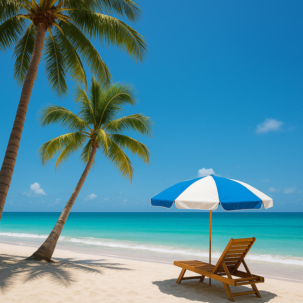 여름휴가에 어울리는 청량한 바다 풍경