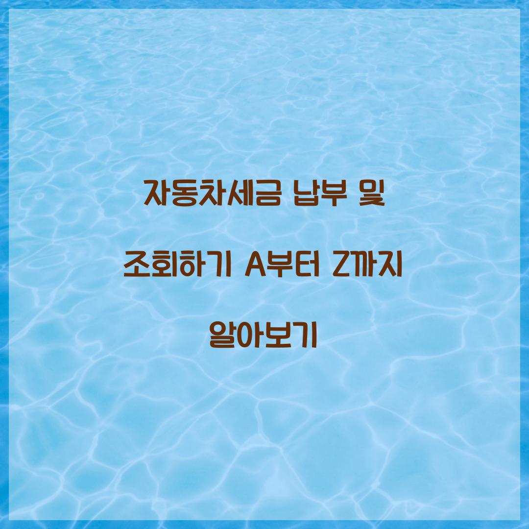 자동차세금 납부 및 조회하기