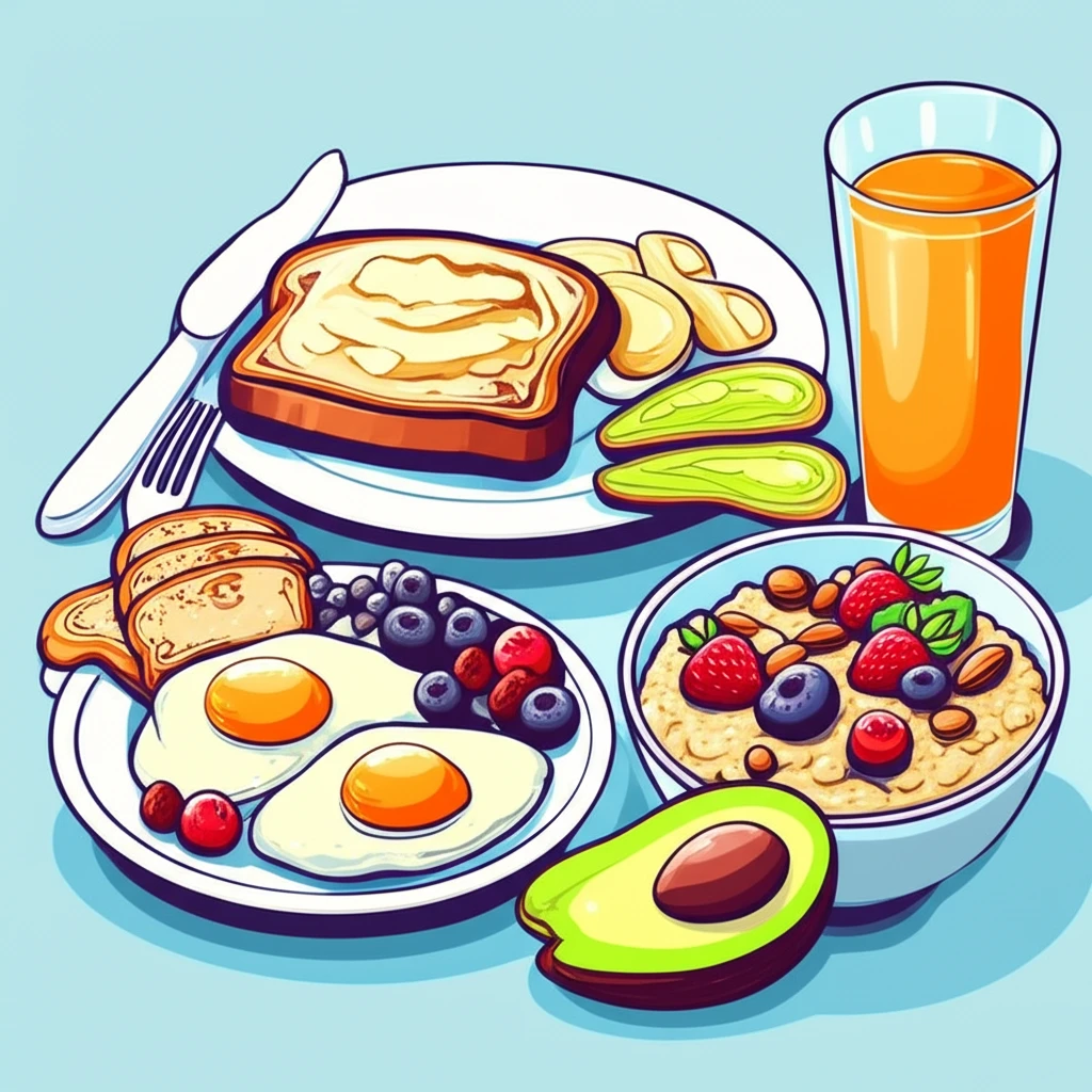 다이어트 핵심: 균형 잡힌 아침 식단..