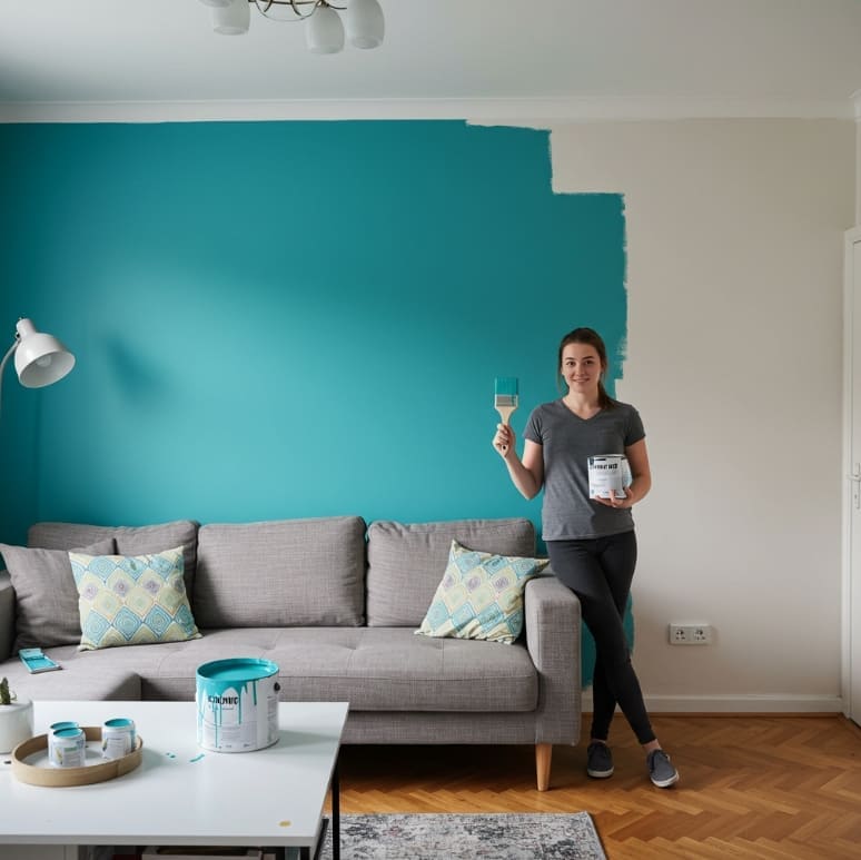 셀프-페인트-칠하는-모습