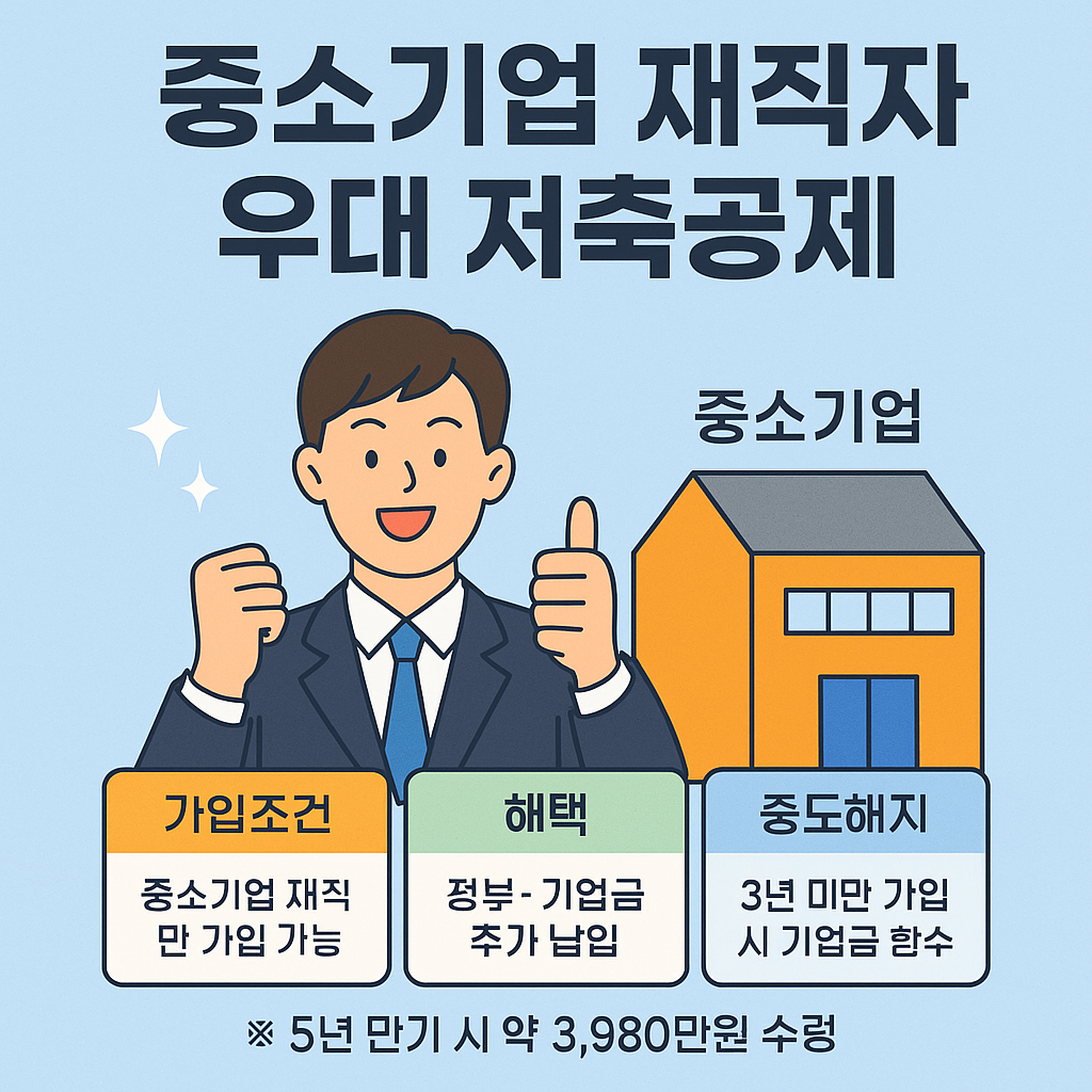 중소기업 재직자 우대 저축공제(가입조건·혜택·해지 절차)