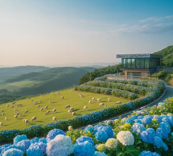 가평 양떼목장 수국축제 전경