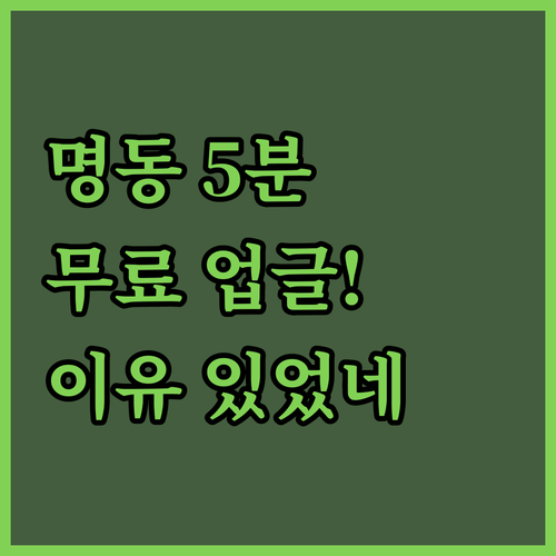 명동 도보 5분 거리에 룸 업그레이드..