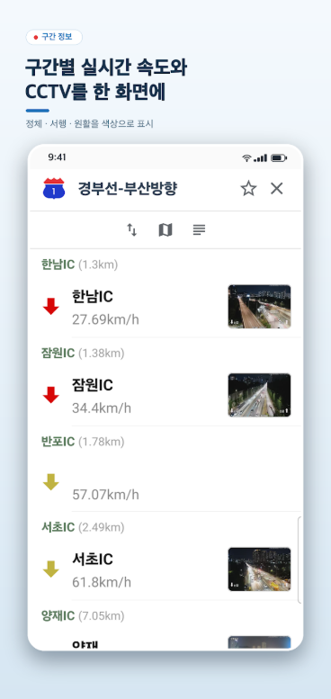 실시간 교통정보 CCTV, 고속도로 국도 교통정보