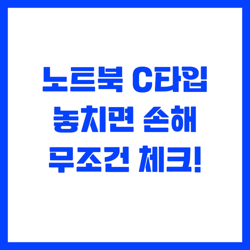 노트북 C타입 충전기 구매 전 반드시..