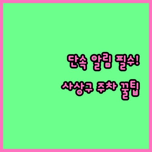 사상구 주정차 단속 알림 문자 신청 ..