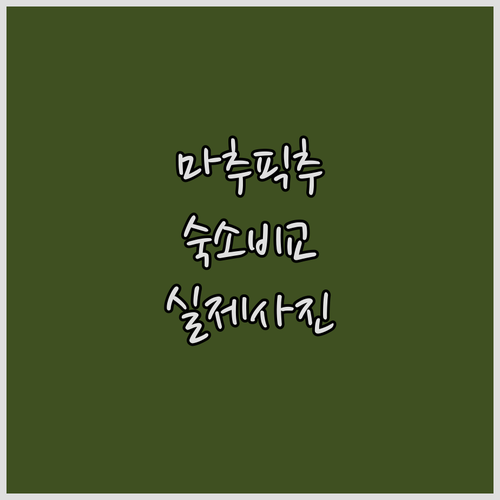 직접 확인한 마추픽추 숙소별 장점과 ..