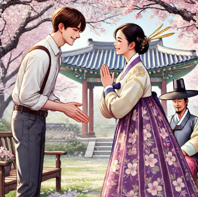 외국인-한복-여자-인사