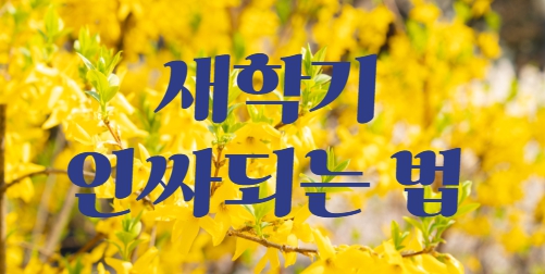 새학기 인싸되는 법