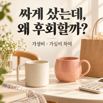가성비 가심비 차이, 싸다고 샀다가 후회하지 않으려면
