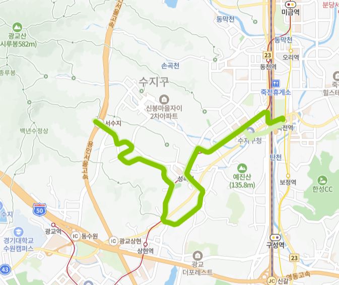 용인-82번-버스-노선-지도