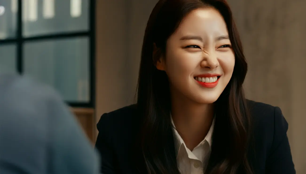 웃고 있는 여성