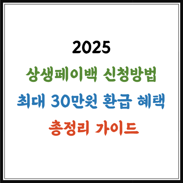 상생페이백 신청 대상 방법 기간 사용처 지급시기 ❘ 최대 30만원 환급 혜택