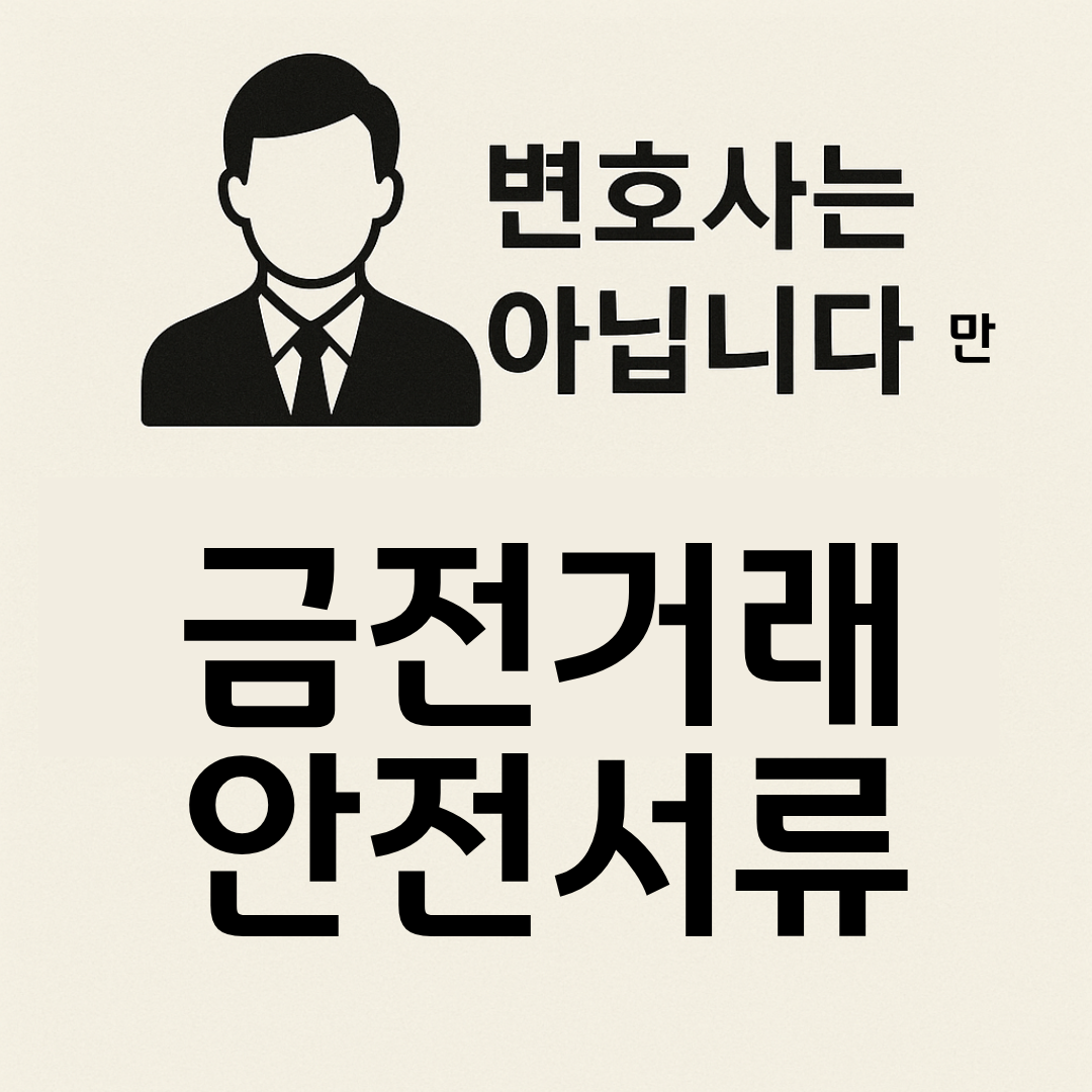 변호사는 아닙니다만 금전 거래 안전 서류
