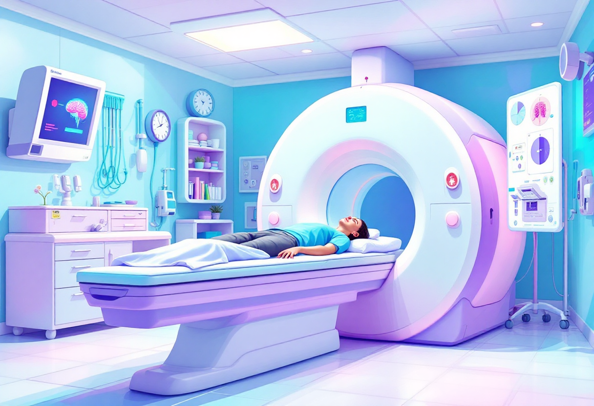 MRI검사 받는 모습