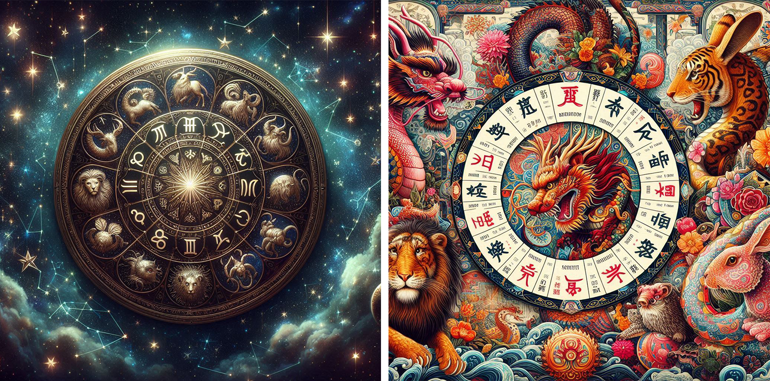 서양과 동양 별자리 관련 이미지