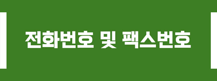 전화번호 및 팩스번호