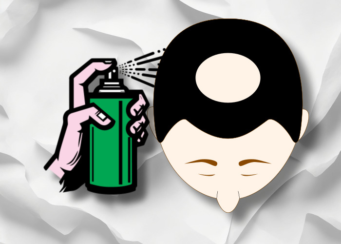 흑채-스프레이-사용하는-모습