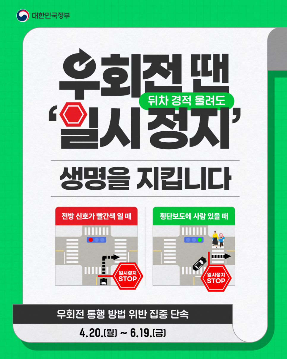 우회전 일시정지 단속
