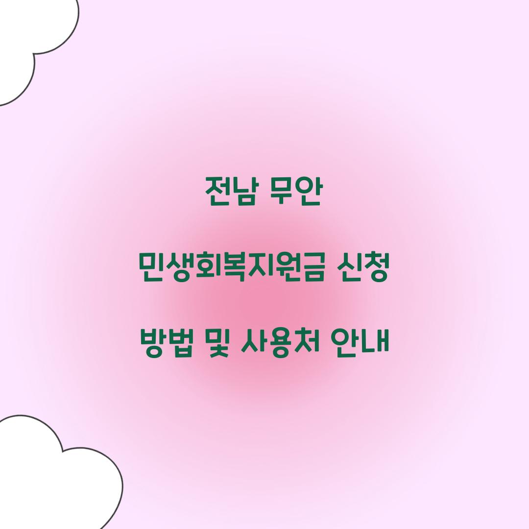 전남 무안 민생회복지원금