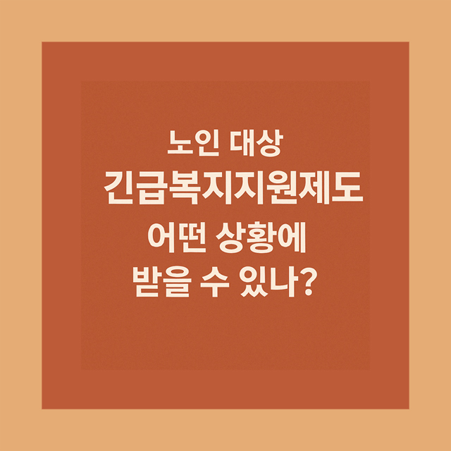 노인 긴급복지지원제도