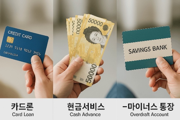 카드론 vs 현금서비스 vs 마이너스 통장
