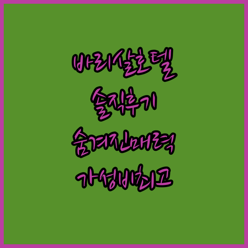 바리살 호텔 그랜드 파크 완벽 분석!..