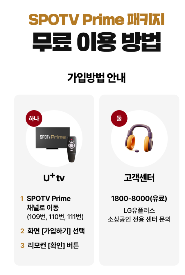 유플러스 스포티비프라임 무료이용