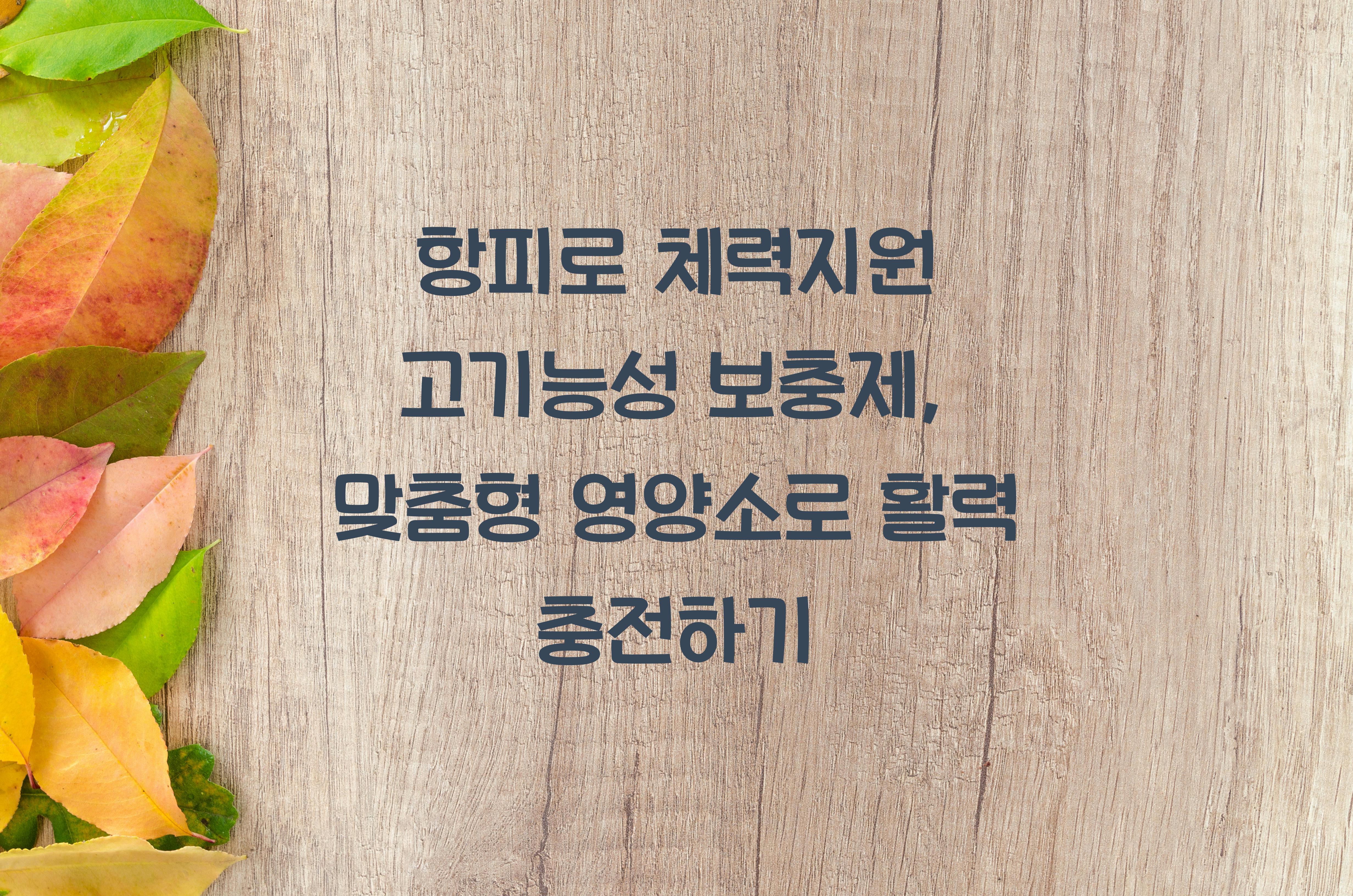 항피로 체력지원 고기능성 보충제