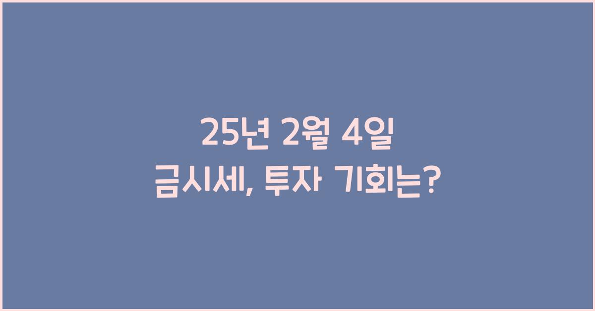 25년 2월 4일 금시세