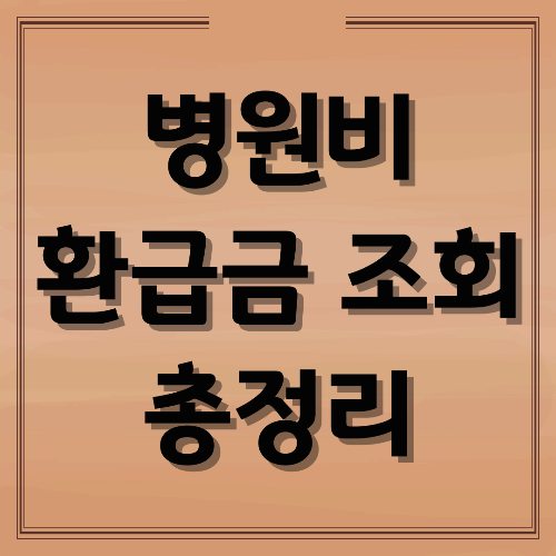병원비 환급금 조회 총정리｜숨은 진료비 환급금 찾기 &amp; 신청방법