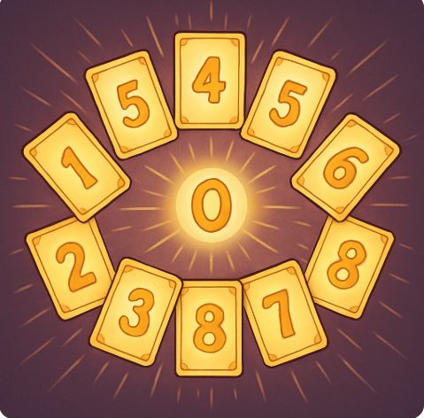 1부터 10까지 숫자 타로카드 원형 배열 / Circular tarot spread with numbers 1–10