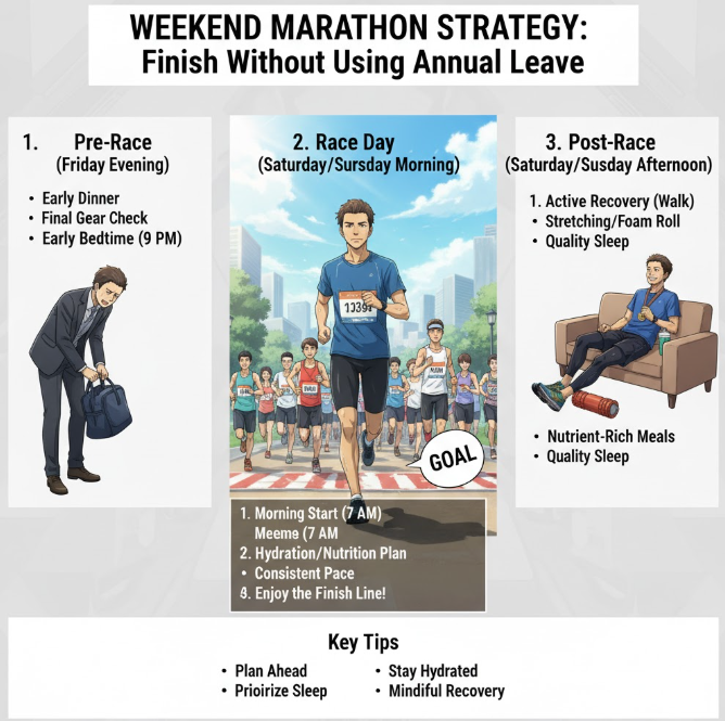 연차 내지 않고 마라톤 완주하기 - 주말 대회 공략법