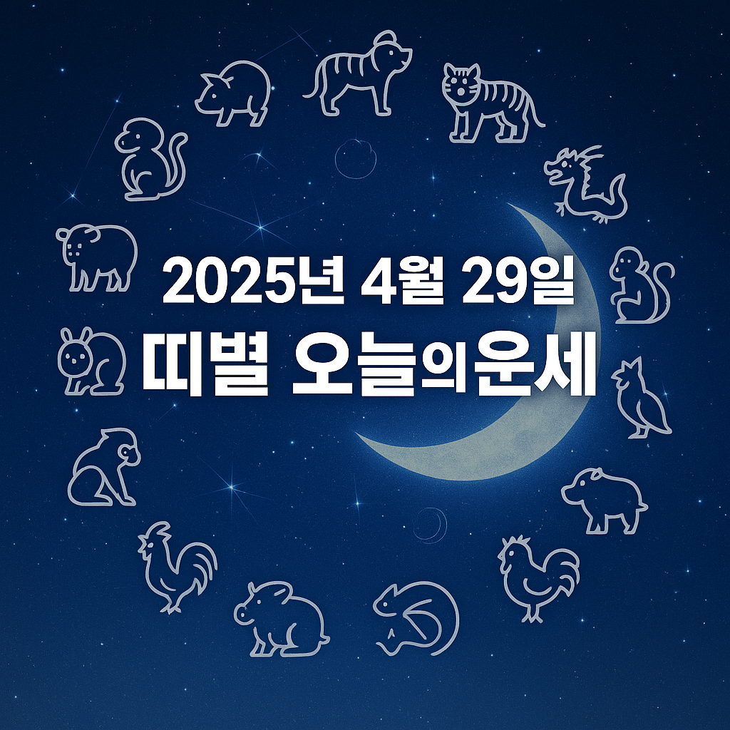 2025년 4월 29일 띠별 오늘의 운세