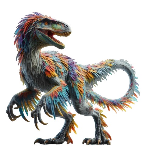 깃털 달린 공룡 한마리