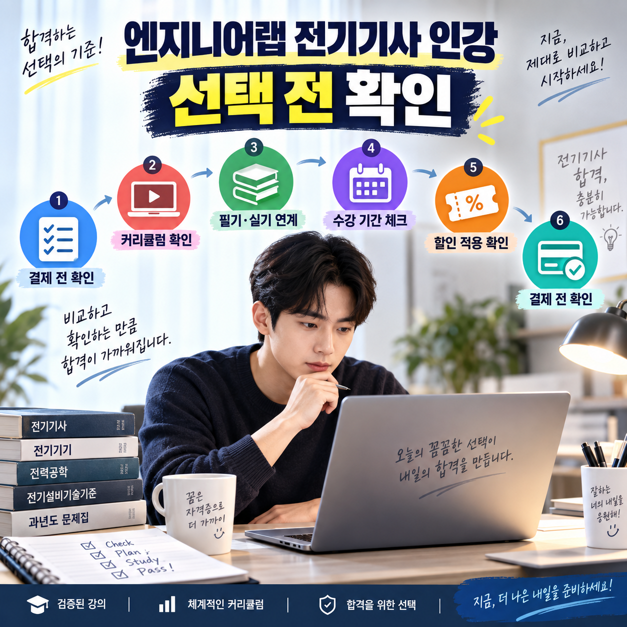 엔지니어랩 전기기사 인강 선택 전 커리큘럼 수강기간 할인 확인