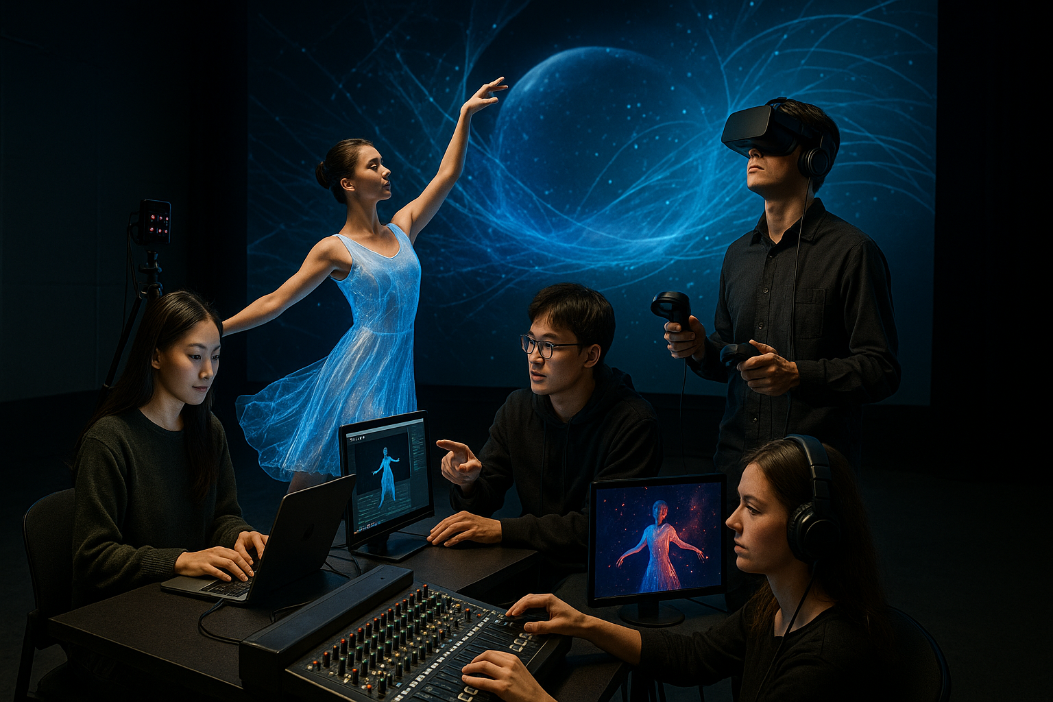 디지털퍼포먼스학과를 전공하는 학생들의 모습