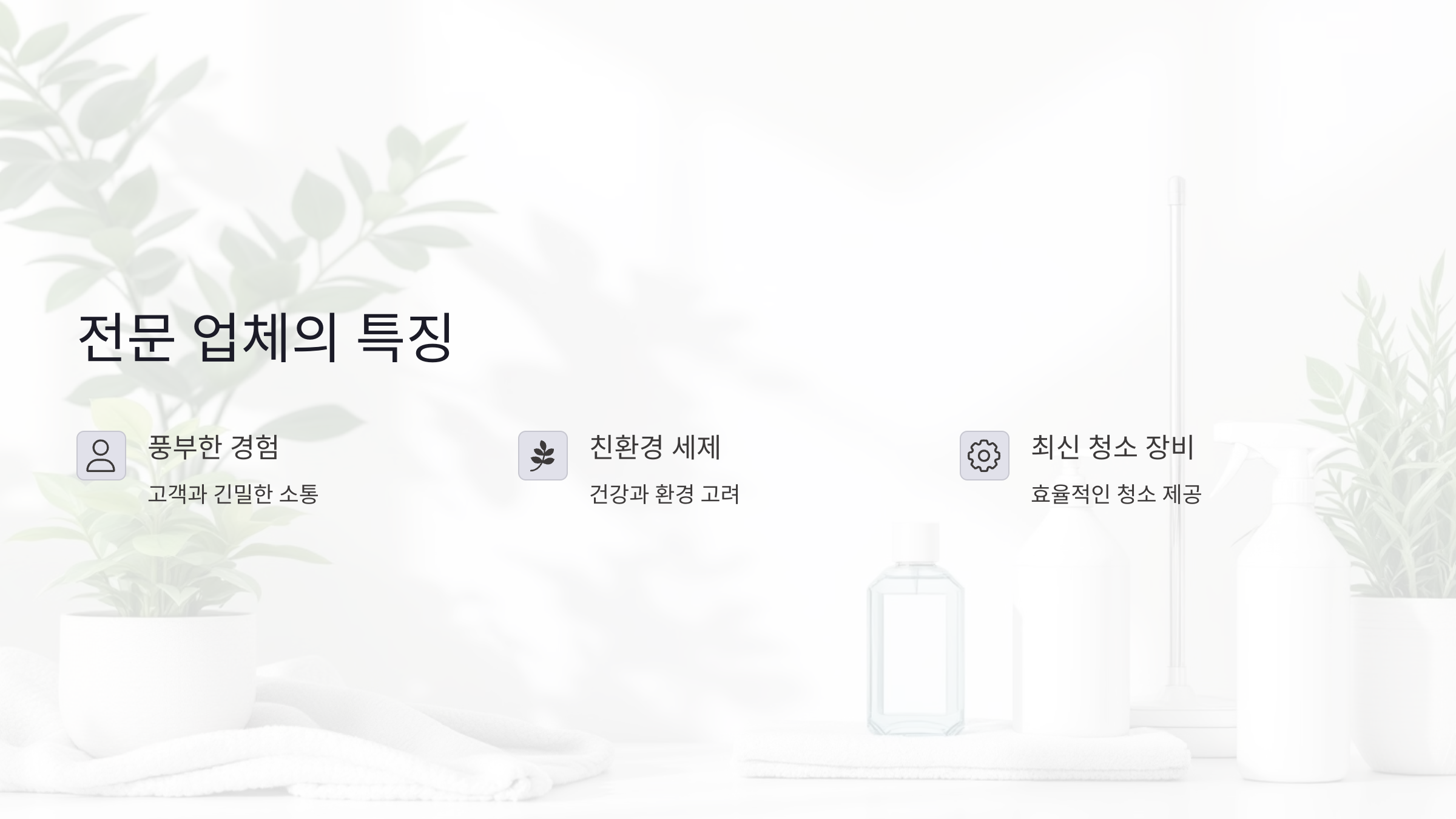 홈 클리닝 전문 업체의 특징
