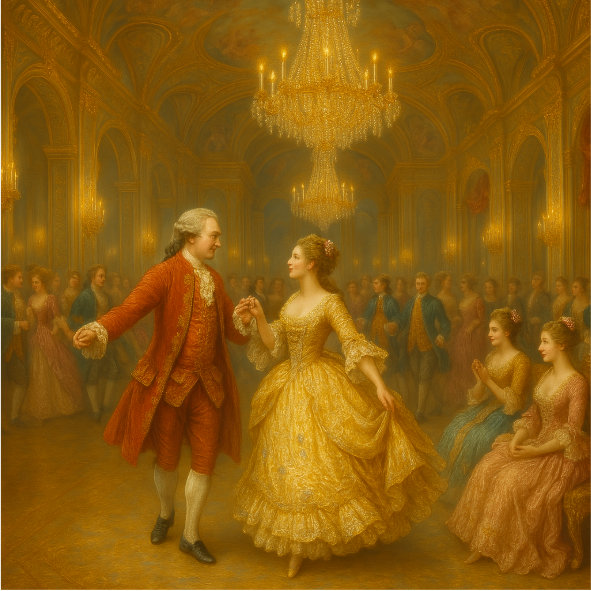 18세기 후반 프랑스의 무도회 이미지입니다.