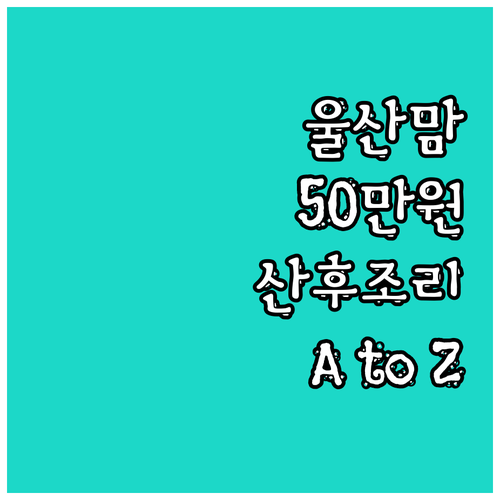 울산 산후조리비 50만원 지원: 20..