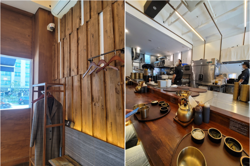 온수반 송파점 옷걸이 및 오픈 주방