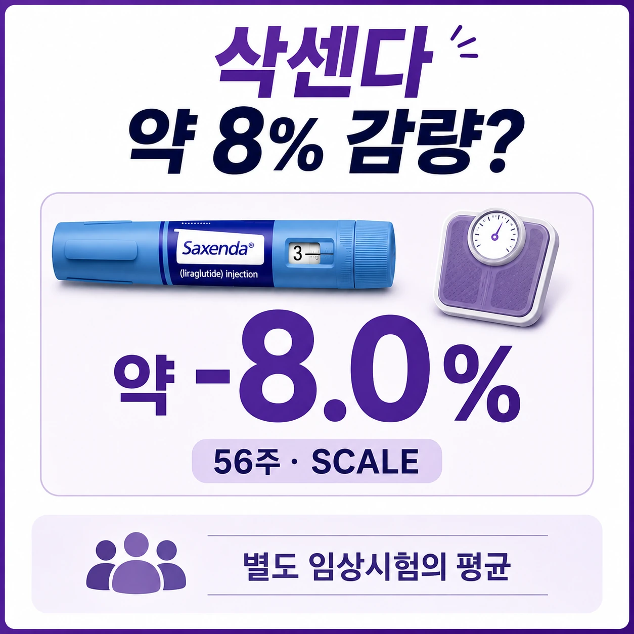 삭센다_SCALE_8퍼센트_감량효과