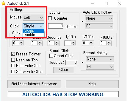 오토마우스 AutoClick 2.1 다운로드 및 사용 방법3