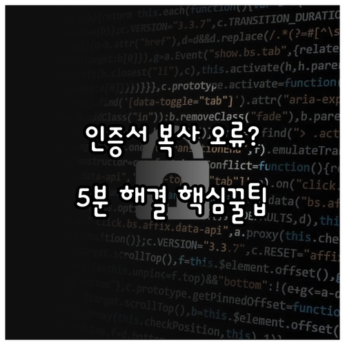 은행 공동인증서 복사 오류 유형별 대..