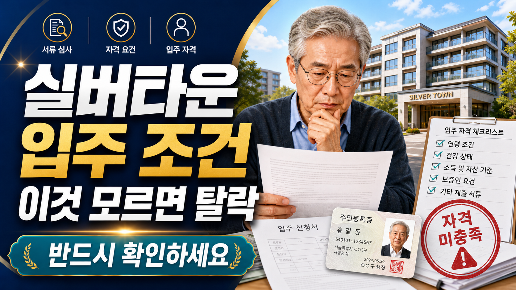 실버타운 입주 조건 총정리 (이것 모르면 탈락)