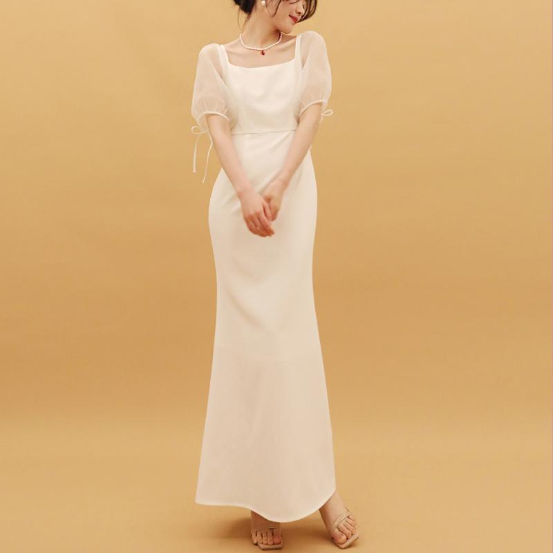 밀라 셀프웨딩드레스, 머메이드, 결혼식 2부드레스, 브라이덜샤워, 피로연 드레스